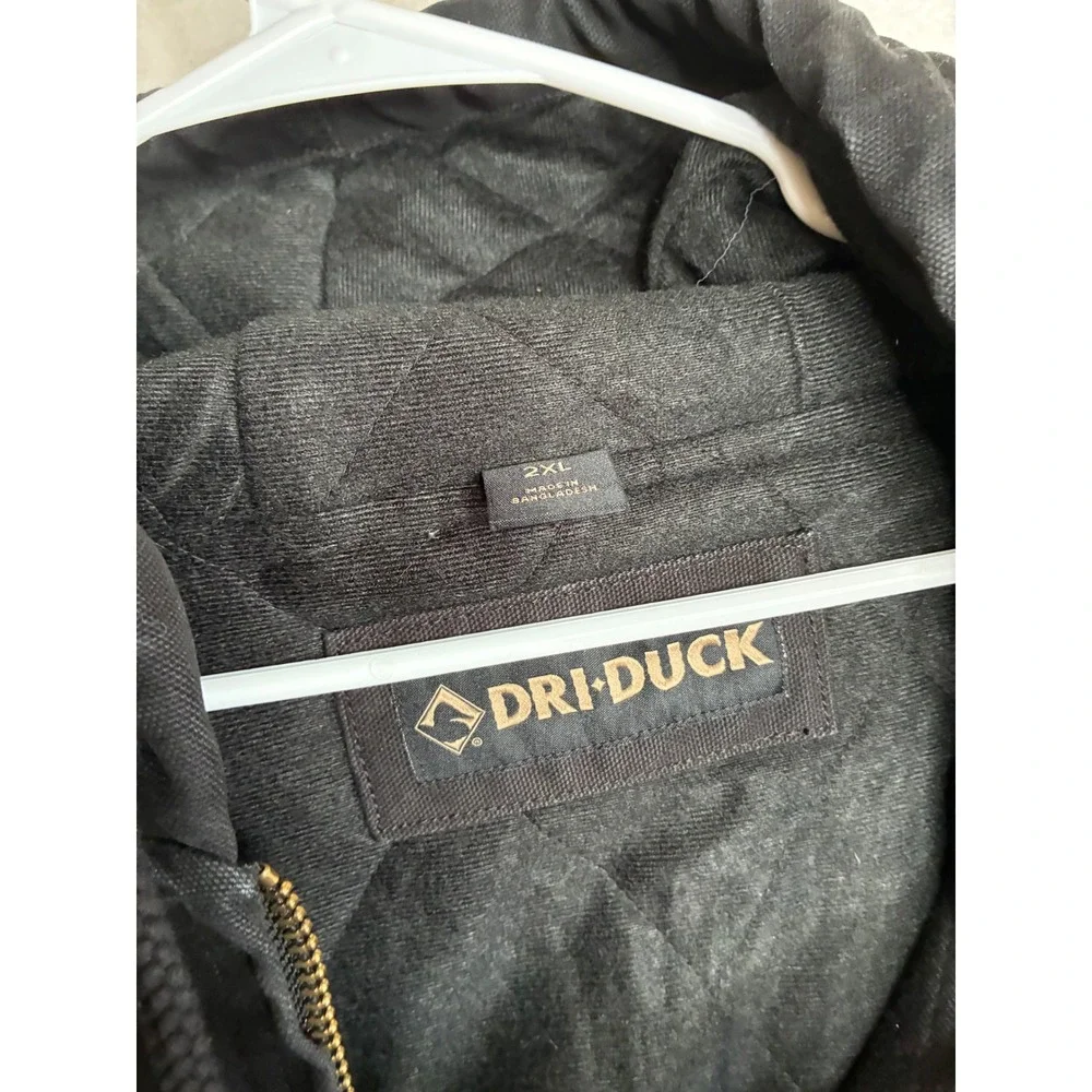 Dri Duck Mens 2XL Black Canvas Hooded Work Jacket US Farmed Anheuser-Busch Logo